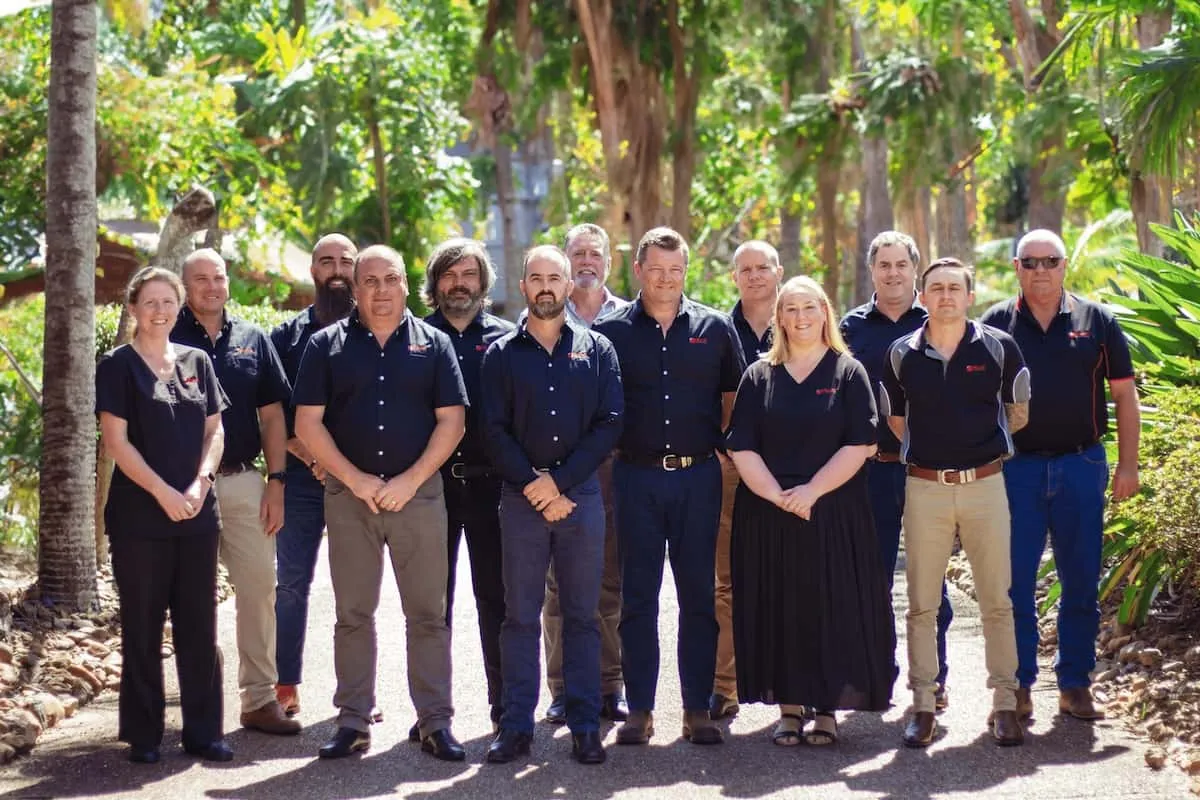 Hills Tankers team members standing together outdoors in uniform